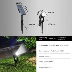 Solar spotlights ultra-high brightness outdoor lawn lights landscape garden courtyard lights IP65 waterproof