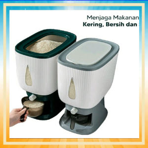 ( SIAP KIRIM ) Dispenser Beras Max.12kg Tempat Penyimpanan Beras Serbaguna Kotak Wadah Beras Modern Rice Box