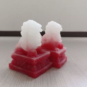 Stone carving small stone lion ornament small size a pair of doorkeepers daily household use courtyard imitation jade and imitation green stone carving gift