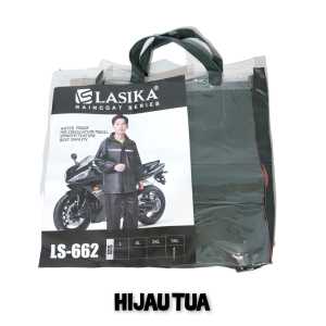 Jas Hujan LASIKA RUBBER LS-662 lapisan Orange Pria Wanita Anti Rembes