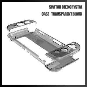 เคส Dockable คริสตัลสำหรับ Nintendo Switch OLED รุ่น2021 BRHE เคส PC แบบใสบางเฉียบเคสป้องกันรอบด้านสำหรับ NS OLED คอนโซล & Joycon พร้อมกระจกนิรภัย1ชิ้น/ฝาปิดกันรอยนิ้วโป้ง