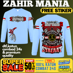 (ZMB03)KAOS MAJELIS ZAHIRMANIA LENGAN PANJANG UKURAN ANAK DAN DEWASA"FREE STIKER"
