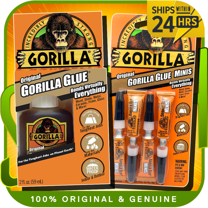 Gorilla ORIGINAL Waterproof Polyurethane Glue 59ml / 3g, 4-Pack | Lazada