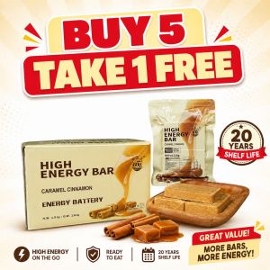 High Energy Bar – Caramel Cinnamon Flavor | Ideal for Camping Survival & Travel