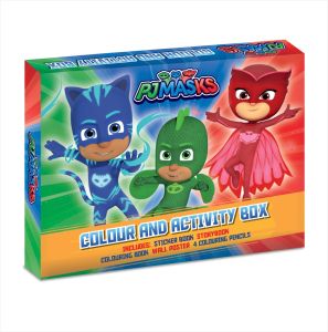 PJ Masks Colour And Activity Boxset with colouring book sticker activity book storybook wall poster & colour pencils
