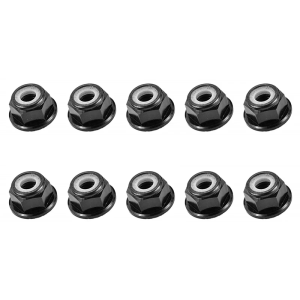 10Pcs Aluminum Hexagonal Flange Nylon Insert Lock Nut Locking Locknut For Drones Machinery Automotive Secure Fastening