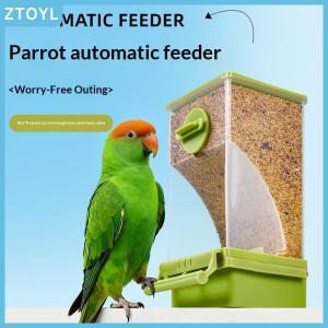 ZTOYL Transparent Automatic Feeder Automatic Bird Seed Feeder Hanging Food Box And Trough Parrot Feeder Cage Accessories Bird Supplies