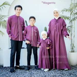 Baju Couple Sekeluarga Samara Set Bahan Katun Madina Busana Muslim Lebaran 2023