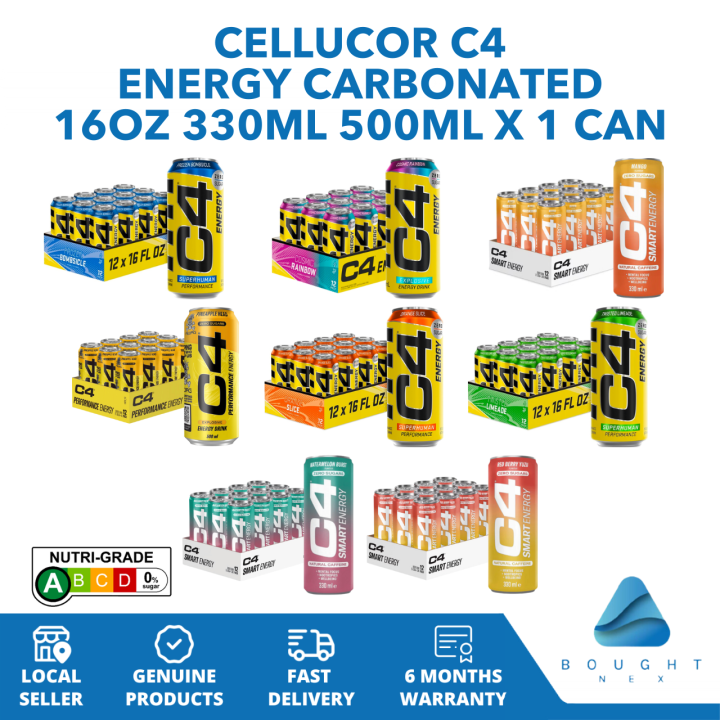 Cellucor C4 Energy Carbonated Drink 16oz 330ml 500ml x 1 Can Smart