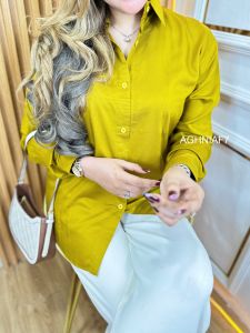 Kemeja Wanita Kekinian Motif Polos/ Plain Bahan Rayon Import Lembut Lengan Panjang All Size Korean Style