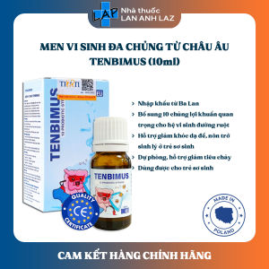 TENBIMUS (Hàng nhập khẩu) - Bổ sung 10 chủng lợi khuẩn hỗ trợ tiêu hóa cho trẻ sơ sinh.