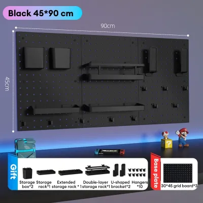 YOYO No-Drill Pegboard Wall Organizer | DIY Wall Mounted Storage Rack | Dorm Wall Decoration Entryway Clutter HangingBedroom Beauty Storage
