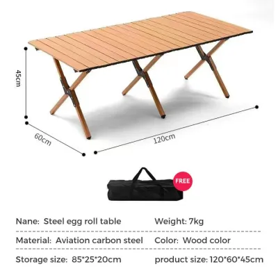 Magic Pocket Outdoor Folding Table Meja Lipat Aluminum Alloy Picnic Table Camping Desk Roll-Up Table Camping Chairs