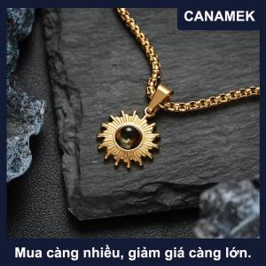【CANAMEK】 Đơn giản thép không gỉ Chuỗi vòng cổ hip hop hình học Hướng Dương Mặt Dây Chuyền Choker người đàn ông đồ trang sức