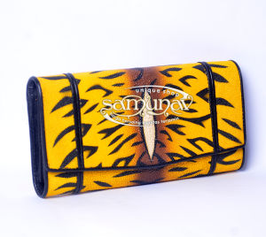 Dompet Wanita Kulit Pari Motif Harimau Macan Diamon