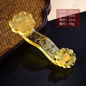 吉祥如意 水晶 琉璃 如意摆件 风水 摆件 开光 琉璃水晶如意 聚宝盆 百福铜缸 摆设品 家居饰品装饰品 送礼 开运 招财进宝 Feng Shui Items Feng shui Lucky Opening Gift Decorative Accessories
