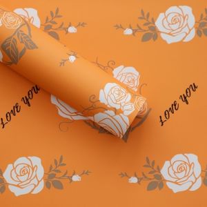 (20 LEMBAR) Kertas Buket Bunga Motif Mawar Flower Wrapping Paper Cellophane KB6177