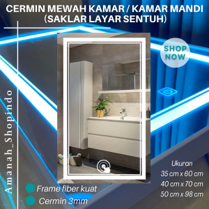 Cermin kamar mandi atau kamar tidur Lampu LED Saklar layar sentuh