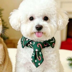 HORAC Leash Ring Christmas Pet Collar British Style Plaid Pattern Dog Bowtie Leash Holiday Kitten Neckband Soft Fabric Cat Neck Tie Holiday Party