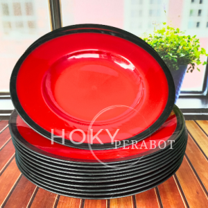 12 PCS ATAU 1 LUSIN PIRING MAKAN SEMI MELAMIN ATAU PLASTIK MIKA SSJ 23CM GRATIS BUBBLEWRAP