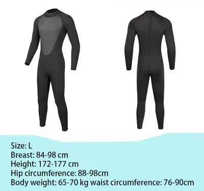 3mm Neoprene Full Wetsuit for Diving Swimming and Surfing Stretch Nylon Design All-Season Use