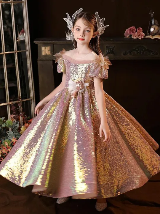 New Elegant Wedding Kids Formal Occasion Dress for Little Girls