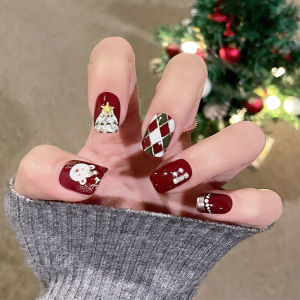 🇹🇭จัดส่งวันนี้🎁【DD331】เล็บปลอมสำเร็จรูป เล็บปลอมยาว กันน้ำ หลากหลายสไตล์ กล่องละ 24 ชิ้น