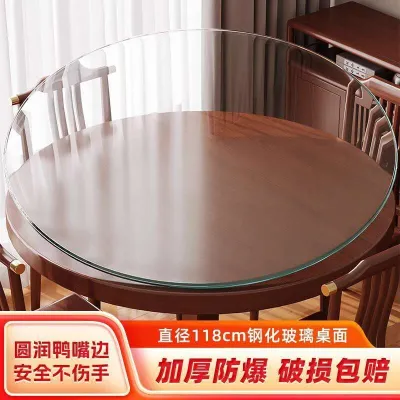 round dining table Tempered Glass Dining Table Household Round Explosion Proof Glass Tabletop Tea Table Round Tabletop Hotel Large Round Table Catering And Commercial Use