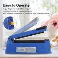 KIPRUN Impulse Heat Sealer Impulse Bag Sealer, 20CM Manual Poly Bag Heat Sealer Machine for Plastic Bags PE PP Bags, Portable Poly Bag Sealing Machine, with Adjustable Heating Mode. 
