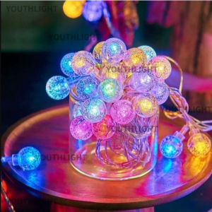 2025 Diwali 10M 80LED ball&crystal ball Lights Fairy Lights Battery Operated  Light For Indian Diwali Deepavali Decoration