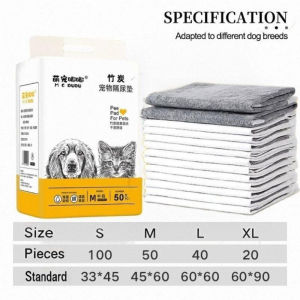 SKISOPGO Bamboo Charcoal Dog Pee Pad for Pets Urine Pad Cat Training Pads Thick Deodorant Disposable Pee Pad