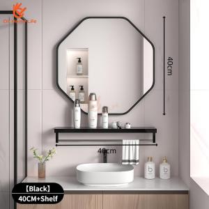 SG Stock Bathroom Mirror Wall-Mounted Bedroom with Storage Rack Creative Vanity Mirror