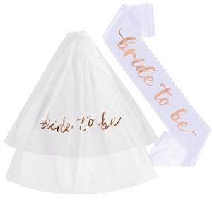 Bridal Tulle Veil Sash cho tiệc độc thân tiệc độc thân cho đám cưới hai lớp Mạng Che Mặt đám cưới Head Covering