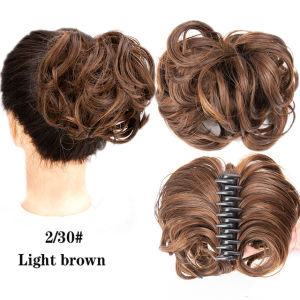 Synthetic Wig Messy Short Curly Hair Bun Doughnut Claw Clip Womens Wig Hair Bun
