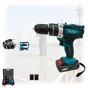 Makita 18V Cordless Drill – Heavy Duty Brushless with 2 Batteries Portable & Durable
