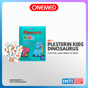 ONEMED - PLESTERIN KIDS DINO Bahan Premium Kain Halus & Elastis | Plester Luka Anak Kartun Lucu P3K Hansaplast