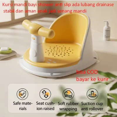 Kursi mandi bayi shower anti slip ada lubang drainase stabil dan aman anak jadi senang mandi