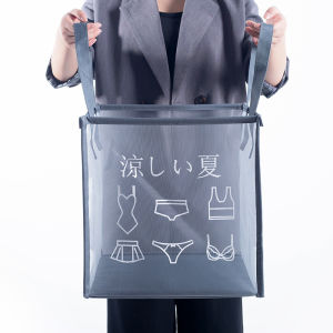 Homy Large Capacity Laundry Basket Folding Laundry Basket Dirty Clothes Storage Boxes 2 Layers Washing Clothes Basket Washable Clothes Bag