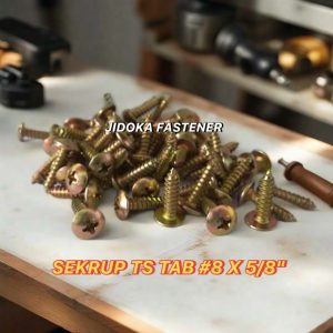 (100 Pcs) Sekrup TS TAB #8x5/8 Kuning
