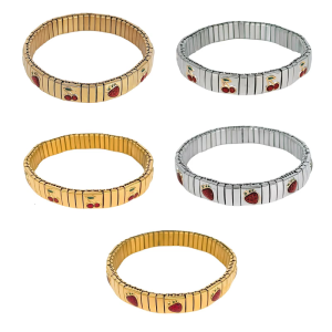 Elastic Fruit Theme Stainless Steel Wristband Spring Party Jewelry for Trendy Women Fashion Accessories Gifts Ideas