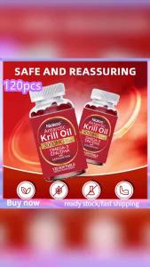 120PCS Antarctic Krill Oil Capsules -3 EPA/DHA and Astaxanthin - Heart in Joint Skin Health Immune Supplement  Sinusuportahan ang Puso Utak Joints Skin Health Immunity