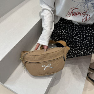 EchoBliss กระเป๋าคาดอกลายโบว์สไตล์โมริกระเป๋าสะพายข้างสไตล์เกาหลีน้ำหนักเบา