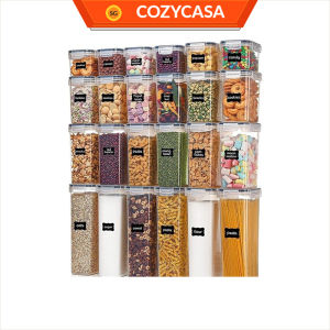 【COZYCASA】PP Food Storage Container Set / Airtight Lid / Stackable Pantry Organizer / Multi Size Combo