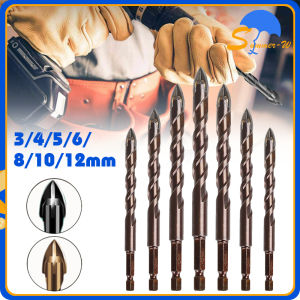 3-12mm Mata Bor Cross Hex 7pcs Cross Hex Tile Drill Bits Set Bor Kaca Granit Ubin Multifungsi Hard Alloy Triangle Bit Tool Kit