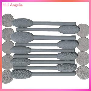 [Hill Angelia] Texture Tool Sets For Clay Art Oval Clay Modeling Pattern Rollers Kit Clay Texture Rolling Emboss Plaids Hand Rollers Modeling Sticks For DIY Crafts (Single Head Double Head)