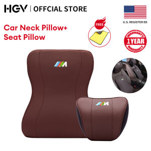HGV Universal Car Headrest Neck Pillow Car Neck Pillow Comfortable and Breathable Rebound Memory Foam Pillow Car Seat Back Support Cushion Lumbar Pillow Car Interior Decoration