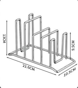 ✳️TSG65✳️ Durable SS201 2/4 Sectional Chopping Board Organizer Cutting Board Holder Cutting Board Holder Space Saving Pot Lid Stand Pan Lid Holder Cutting Board Stands Baking Pan Stands Baking Pan Holder Baking Tray Holder Baking Tray Stands