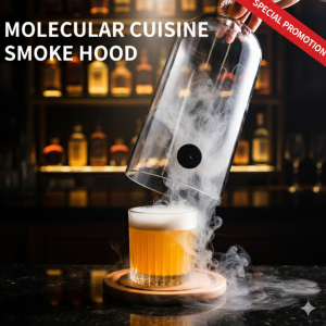 [SG Stock] Professional Smoking Hood for Cocktails | Shatterproof Acrylic Dome Cover for Smoker Gun | Molecular Cuisine Food Infuser | with Wooden Base