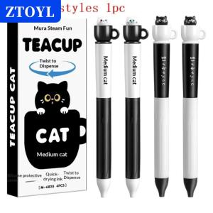 [COD]🔥🔥🔥ZTOYL Cute Teacup Cat Gel Pens 0.5mm Fun Animal Quick Dry Pen Creative Rotating Cat Pocket Pen For School & Office Use