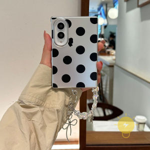 For Z Fold 8 Ultra Case PC TPU Polka Dot Plating Hard Chain Keychain Phone Case For SAMSUNG Galaxy Z Fold 8 Cover Aesthetic Korean Cute